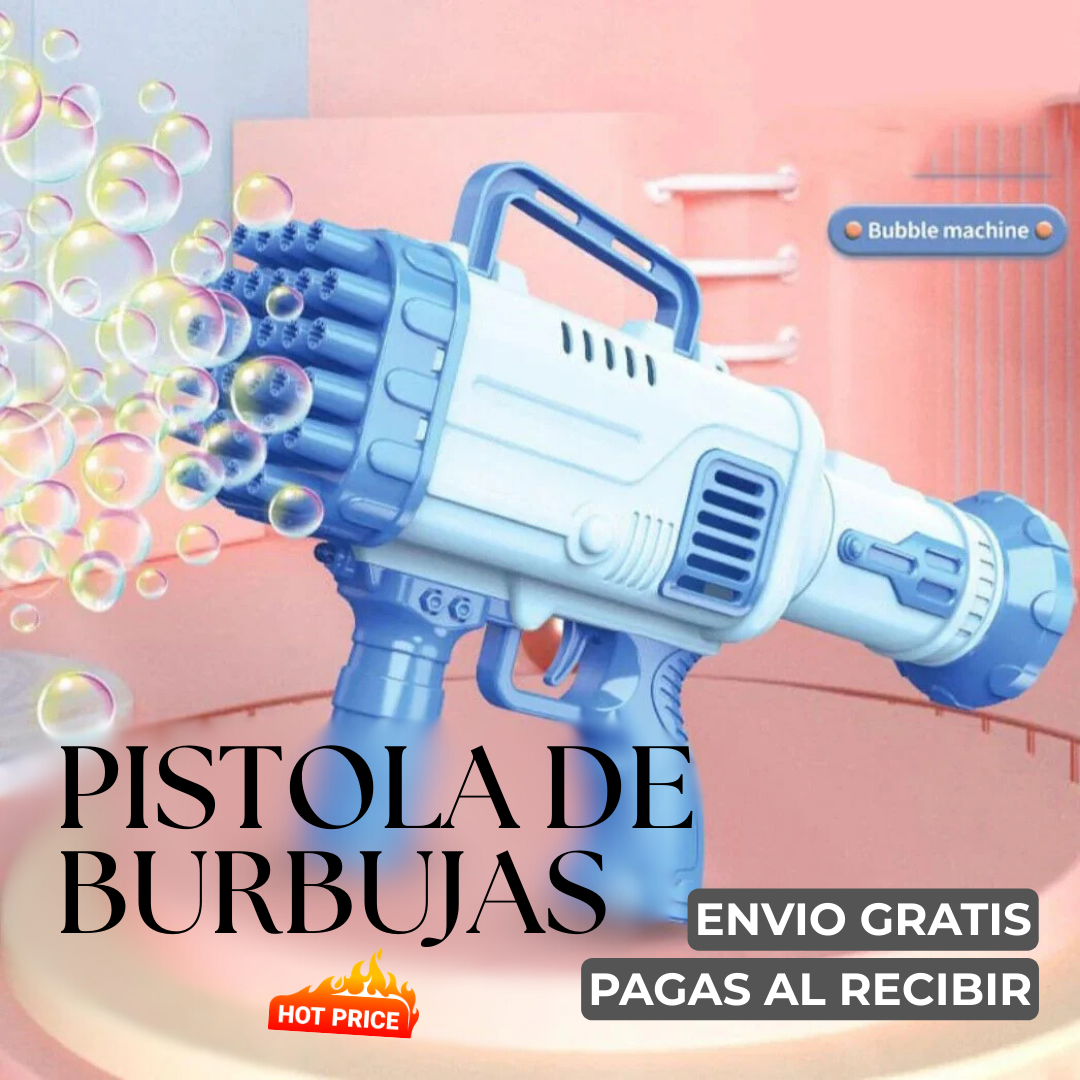💥 Bazooka de Burbujas – PISTOLA de burbujas + ENVÍO GRATIS