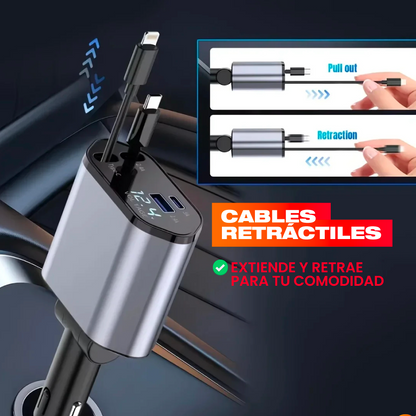 ⚡ CARGADOR RETRÁCTIL 4 EN 1 + ENVÍO GRATIS