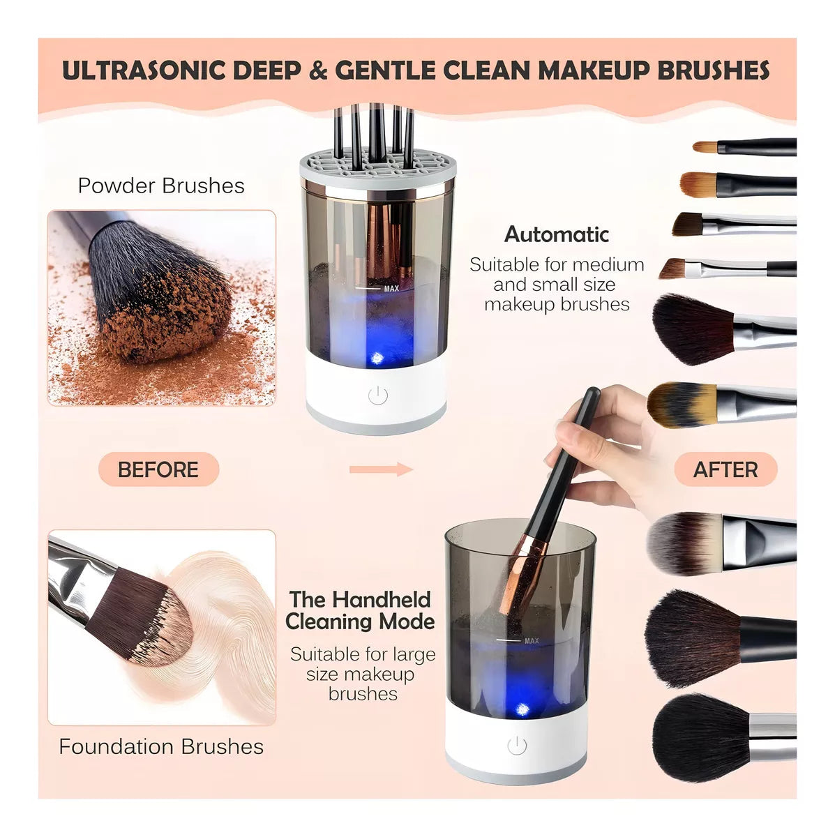 🌀 BROCHAS IMPECABLES – máquina limpiadora portátil eléctrica automática + ENVÍO GRATIS