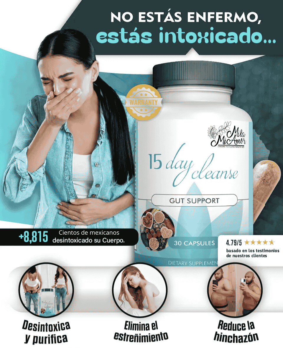 15 Days Cleanse Limpieza de Colon Intestinal Digestion 30 Cap + ENVIO GRATIS