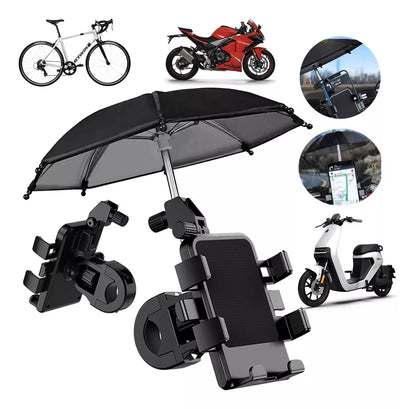 📱 SOPORTE PARA CELULAR CON SOMBRILLA PARA MANUBRIO DE MOTO Y BICICLETA + ENVÍO GRATIS 🚚