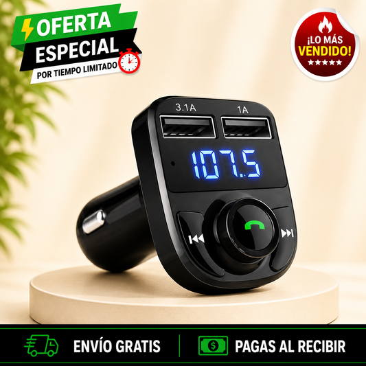 🚗 REPRODUCTOR BLUETOOTH INALÁMBRICO PARA CARRO + ENVÍO GRATIS 🚚