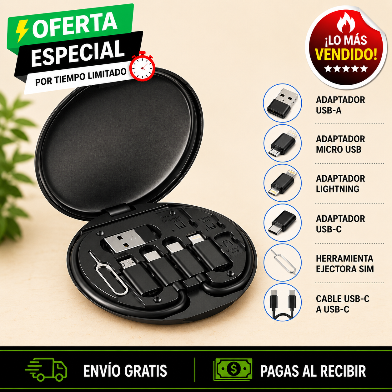 🔌 KIT PORTÁTIL DE CARGA TODO-EN-UNO TECNOLOGÍA ORIGINAL DE EE. UU. + ENVÍO GRATIS