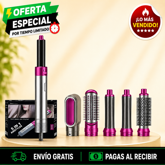 💇‍♀️ CEPILLO ALISADOR 5 EN 1 + ENVÍO GRATIS 🚚
