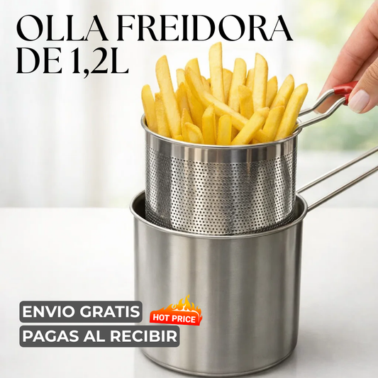 🍳 OLLA FREIDORA 1,2L ACERO INOXIDABLE 304 + ENVÍO GRATIS
