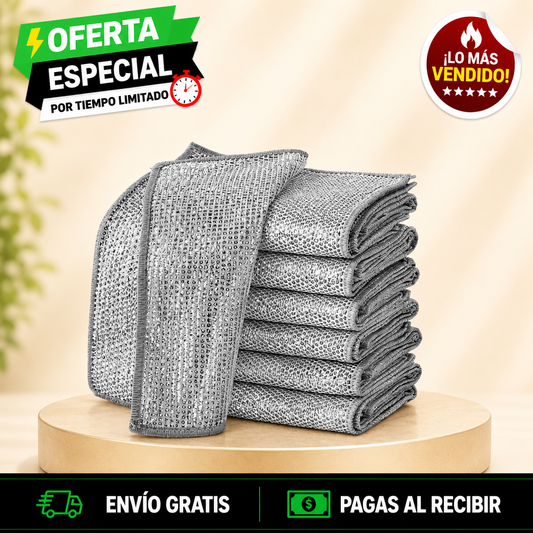 🧽 PAÑO MÁGICO DE ACERO INOXIDABLE REUTILIZABLE + ENVÍO GRATIS 🚚